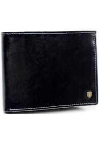 ROVICKY - Portfel męski skórzany N992-RVT BLACK. Materiał: skóra