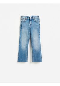 Reserved - Jeansy flare cropped - niebieski. Kolor: niebieski #1