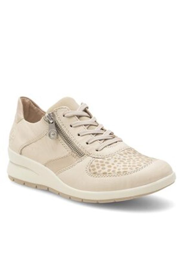Rieker Sneakersy L4821-60 Écru. Materiał: skóra