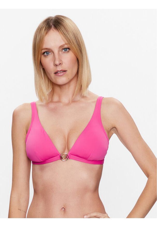 MICHAEL Michael Kors Góra od bikini Iconic Solids MM7M509 Różowy. Kolor: różowy. Materiał: syntetyk