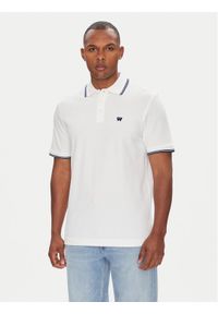 Wrangler Polo 112365466 Biały Regular Fit. Typ kołnierza: polo. Kolor: biały. Materiał: bawełna