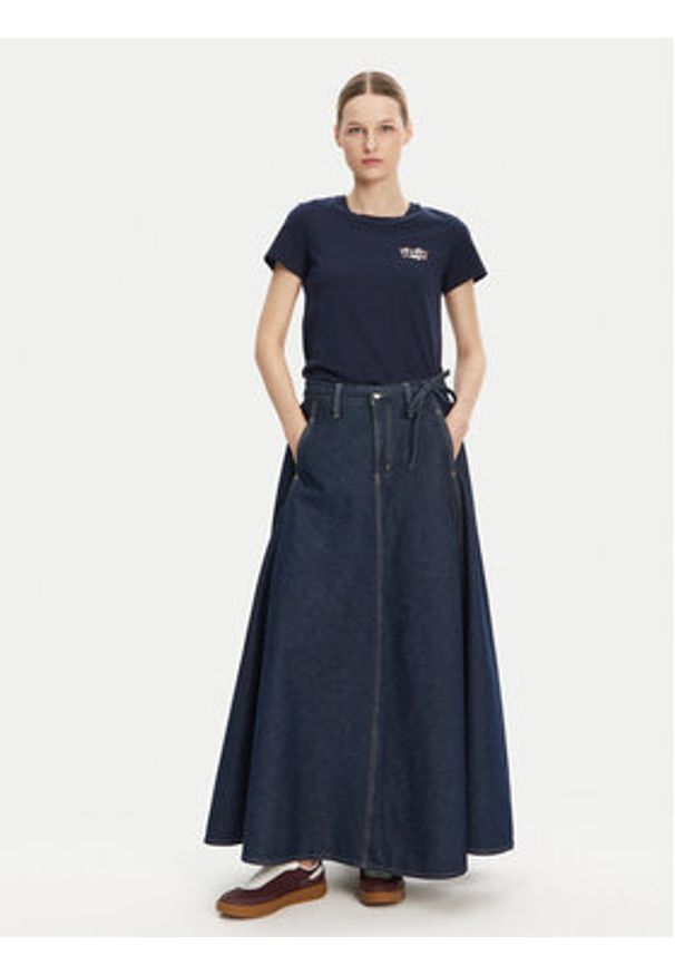 Levi's® Spódnica jeansowa XL 001T4-0001 Granatowy Loose Fit. Kolor: niebieski. Materiał: bawełna