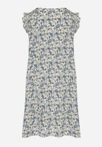 Born2be - Niebieska Rozkloszowana Sukienka Bawełniana bez Rękawów w Wzór Paisley Tullio. Okazja: na co dzień. Kolor: niebieski. Materiał: bawełna. Długość rękawa: bez rękawów. Wzór: paisley. Styl: casual, elegancki #3