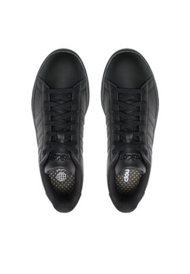 Adidas - adidas Sneakersy Grand Court Cloudfoam GW9198 Czarny. Kolor: czarny. Materiał: skóra. Model: Adidas Cloudfoam