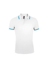SOL'S - Męska Koszulka Polo Pasadena. Typ kołnierza: polo. Kolor: niebieski, wielokolorowy, biały #1