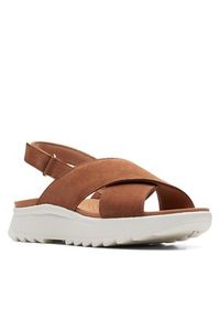 Clarks Sandały DashLite Wish 26171950 Brązowy. Kolor: brązowy. Materiał: zamsz, skóra
