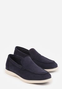 Born2be - Niebieskie Wsuwane Półbuty Mokasyny z Imitacji Zamszu Bagena. Okazja: na co dzień, na spotkanie biznesowe, do pracy. Zapięcie: bez zapięcia. Kolor: niebieski. Materiał: zamsz. Styl: casual, biznesowy, klasyczny #5