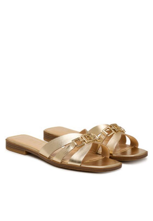 Guess Sneakersy 181502 Złoty. Kolor: złoty. Materiał: skóra