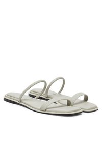Calvin Klein Klapki Flat Sandal Squared 2-Bar Lth HW0HW02532 Écru. Kolor: kremowy. Materiał: skóra #5