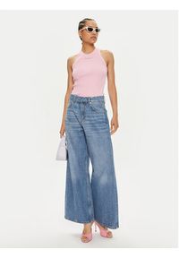 Pinko Top Distinto 100822 A15E Różowy Slim Fit. Kolor: różowy. Materiał: bawełna