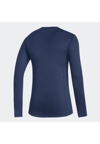 Adidas - Koszulka z długim rękawem adidas Techfit. Kolor: niebieski. Długość rękawa: długi rękaw. Technologia: Techfit (Adidas). Długość: długie. Sport: piłka nożna