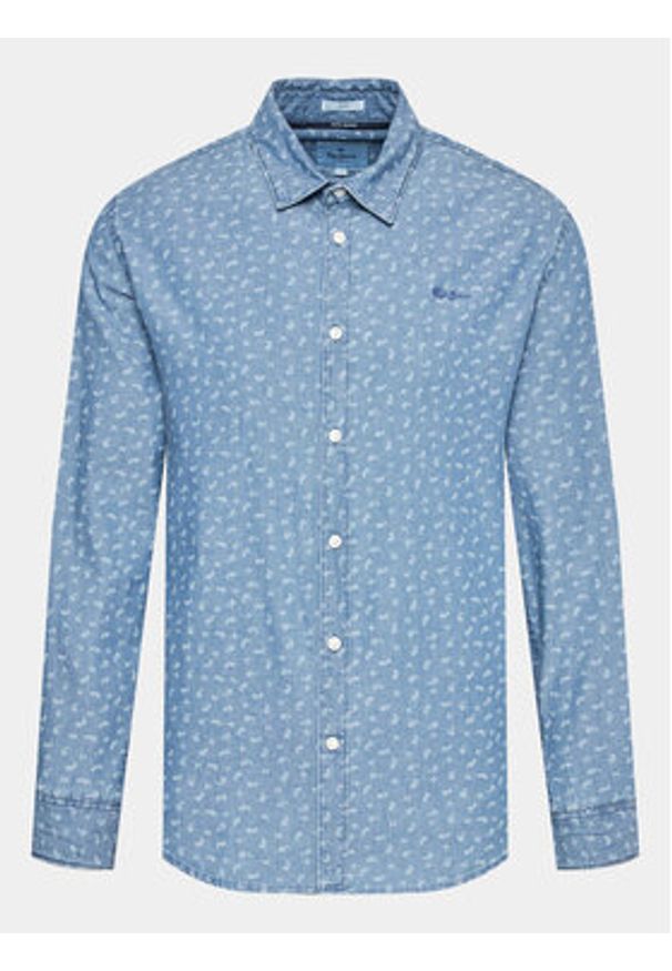 Pepe Jeans Koszula Crawston PM308016 Niebieski Slim Fit. Kolor: niebieski. Materiał: bawełna
