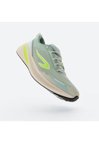 KIPRUN - Buty do biegania damskie Kiprun Cushion 500. Kolor: wielokolorowy, beżowy, niebieski, zielony. Szerokość cholewki: normalna