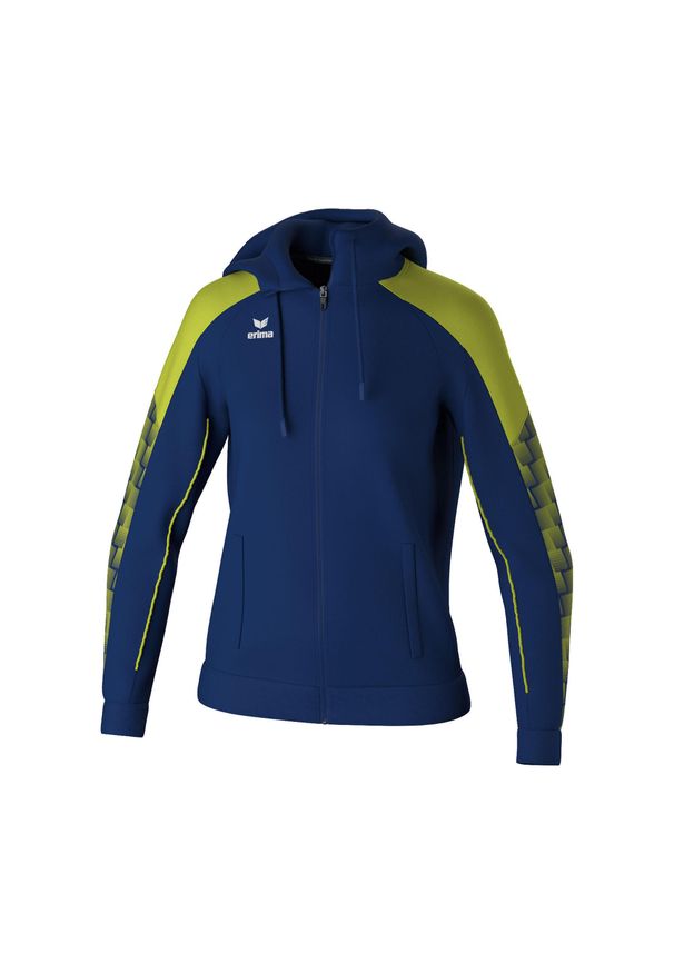 ERIMA - Damska bluza dresowa z kapturem Erima Evo Star. Typ kołnierza: kaptur. Kolor: niebieski, zielony, wielokolorowy. Materiał: dresówka. Sport: piłka ręczna, fitness