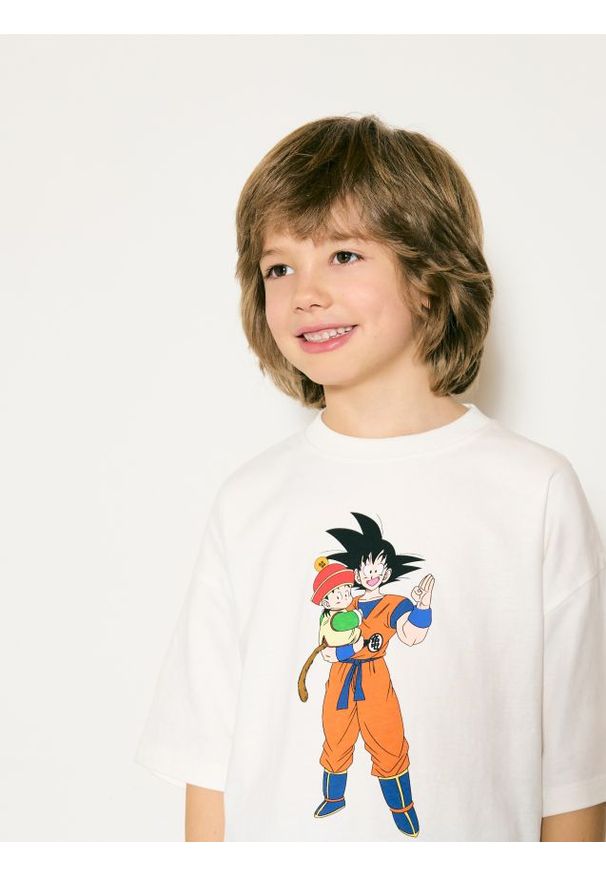 Reserved - T-shirt Dragon Ball Z - złamana biel. Materiał: bawełna, dzianina