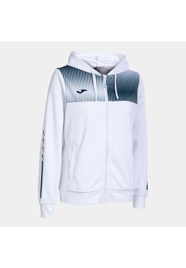 Damska bluza dresowa z kapturem Joma Eco Supernova. Typ kołnierza: kaptur. Kolor: wielokolorowy, niebieski, biały. Materiał: dresówka. Sport: piłka nożna, fitness