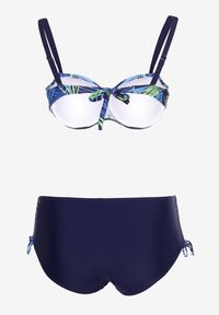 Renee - Granatowe Bikini Dwuczęściowe Usztywniany Biustonosz Majtki Figi Seteria. Kolekcja: plus size. Kolor: niebieski