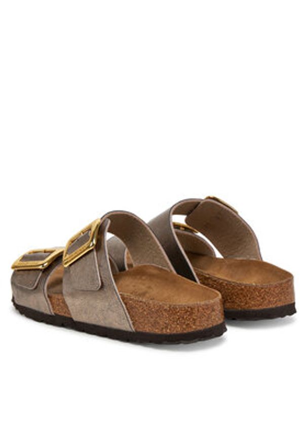 Birkenstock Klapki Sydney Cushion Buckle 1029372 Złoty. Kolor: złoty. Materiał: skóra