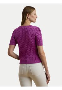 Lauren Ralph Lauren - LAUREN RALPH LAUREN Sweter 200976989002 Fioletowy Slim Fit. Kolor: fioletowy. Materiał: bawełna #4