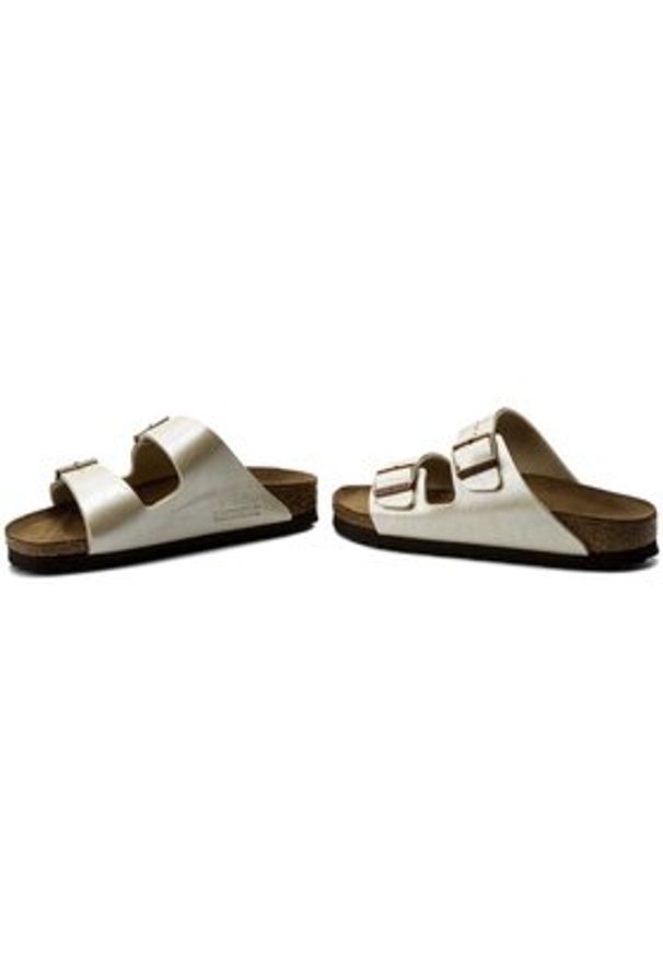 Birkenstock Klapki Arizona Birko-Flor 1009921 Złoty. Kolor: złoty. Materiał: skóra