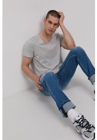 Tommy Jeans - T-shirt DM0DM09587. Okazja: na co dzień. Kolor: szary. Materiał: dzianina. Styl: casual