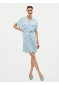 Vero Moda Sukienka letnia Linn 10323027 Błękitny Relaxed Fit. Kolor: niebieski. Materiał: wiskoza, len. Sezon: lato #2
