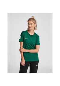 Koszulka sportowa z krótkim rękawem damska Hummel hmlGO cotton. Kolor: zielony. Długość rękawa: krótki rękaw. Długość: krótkie
