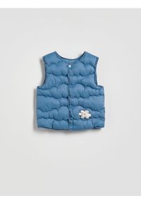 Reserved - Kamizelka z aplikacją - niebieski. Kolor: niebieski. Materiał: tkanina. Wzór: aplikacja #1