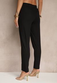 Renee - Czarne Casualowe Spodnie z Lnem z Gumką w Pasie Filanisse. Okazja: na co dzień. Kolor: czarny. Materiał: len. Styl: casual #3