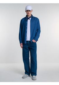 Big-Star - Koszula męska jeansowa niebieska Jansori 300. Typ kołnierza: kołnierzyk klasyczny. Kolor: niebieski. Materiał: jeans. Styl: elegancki, klasyczny #1