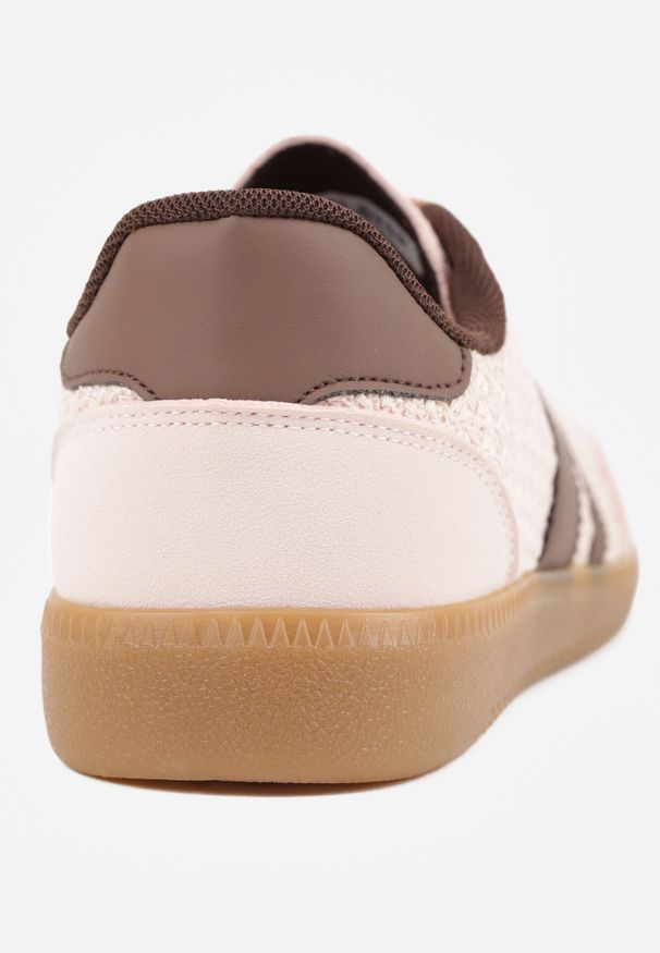 Born2be - Różowe Sneakersy Kultowe Tenisówki z Plecioną Strukturą Loraebelle. Okazja: na co dzień. Kolor: różowy. Materiał: jeans