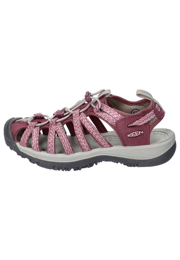keen - Buty trekkingowe damskie Keen Whisper. Kolor: czerwony, różowy, wielokolorowy. Materiał: syntetyk, materiał. Szerokość cholewki: normalna. Styl: sportowy. Sport: turystyka piesza