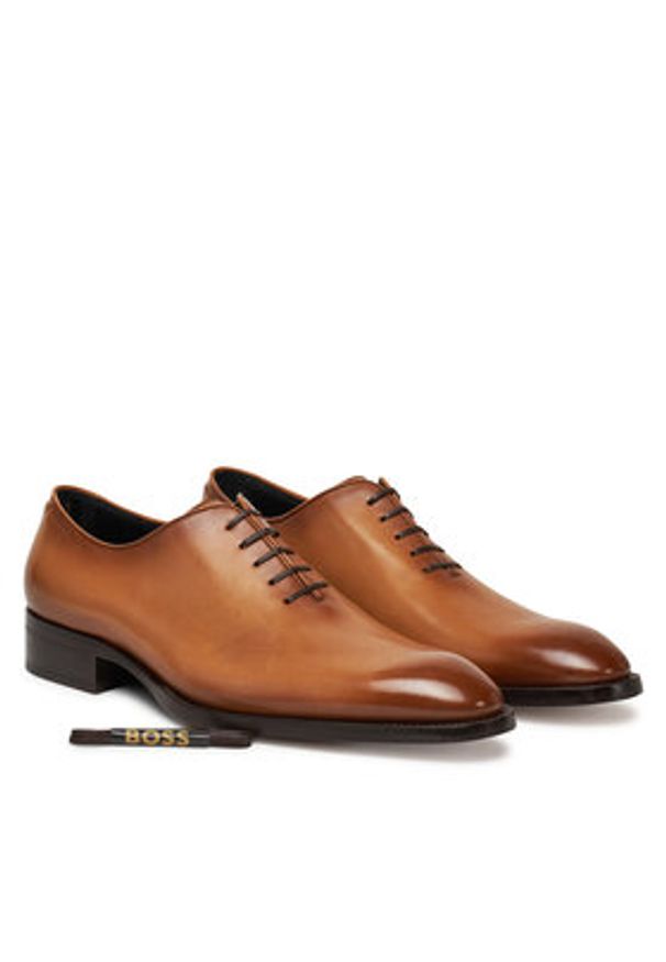 BOSS Półbuty Styl Rill 50534364 Brązowy. Kolor: brązowy. Materiał: skóra
