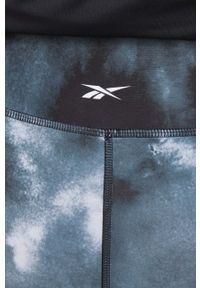 Reebok legginsy treningowe Identity kolor czarny wzorzyste. Kolor: czarny. Materiał: skóra, materiał #4
