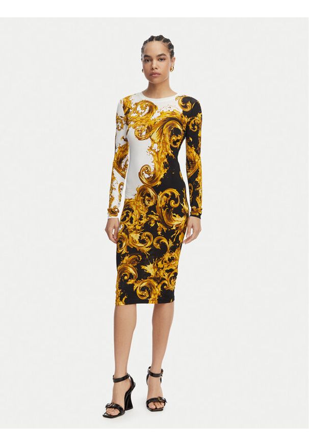 Versace Jeans Sukienka codzienna 80HAO9P0 JS547 Czarny Slim Fit. Okazja: na co dzień. Kolor: czarny. Materiał: wiskoza. Typ sukienki: proste. Styl: casual