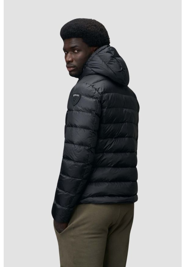 Blauer USA - BLAUER Czarna kurtka męska Acton Short Jackets, Rozmiar XL. Kolor: niebieski. Materiał: poliamid, puch. Styl: klasyczny, elegancki