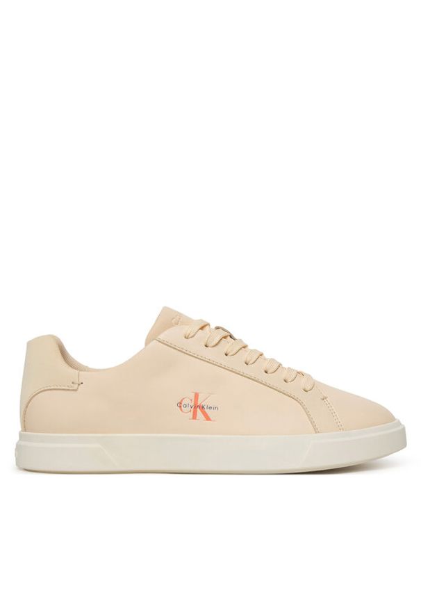 Calvin Klein Sneakersy Low Pro Cups Lth Ml HW0HW03146 Beżowy. Kolor: beżowy. Materiał: skóra