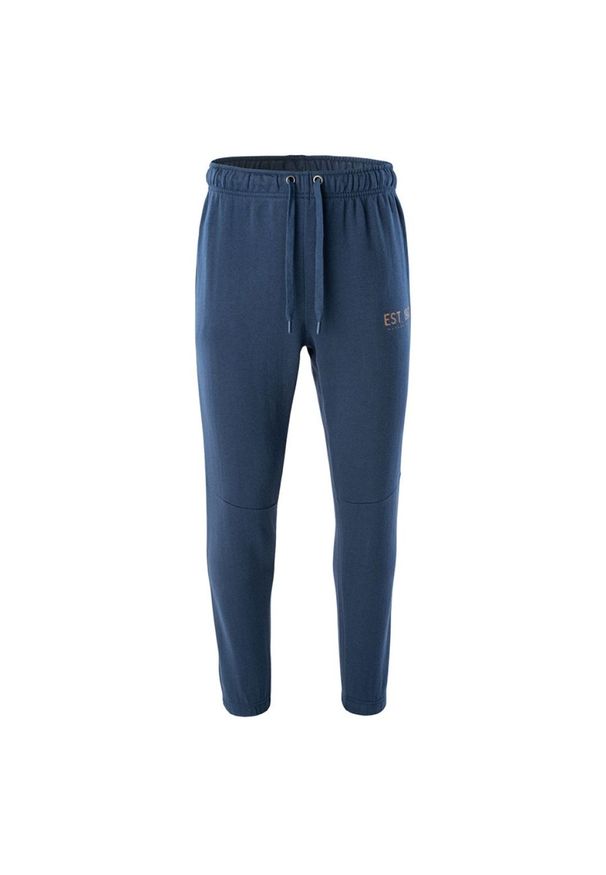 Spodnie dresowe męskie Magnum Liben - niebieskie, Rozmiar XL. Kolor: niebieski. Materiał: dresówka. Wzór: napisy. Sport: turystyka piesza