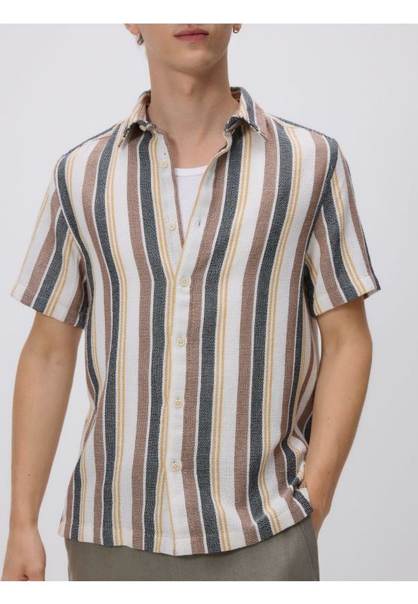 Reserved - Strukturalna koszula comfort - wielobarwny. Materiał: tkanina, bawełna