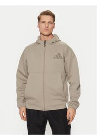 Adidas - adidas Bluza Z.N.E. JC5495 Beżowy Regular Fit. Kolor: beżowy. Materiał: bawełna, syntetyk #1