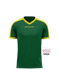 Koszulka piłkarska dla dorosłych Givova Revolution Interlock. Kolor: zielony, żółty, wielokolorowy. Sport: piłka nożna