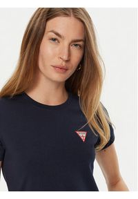 Guess T-Shirt W2YI44 J1314 Niebieski Slim Fit. Kolor: niebieski. Materiał: bawełna