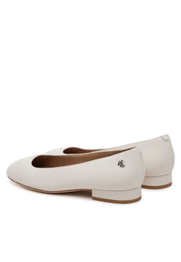 Lauren Ralph Lauren - LAUREN RALPH LAUREN Baleriny Emellie 802970534003 Biały. Kolor: biały. Materiał: skóra