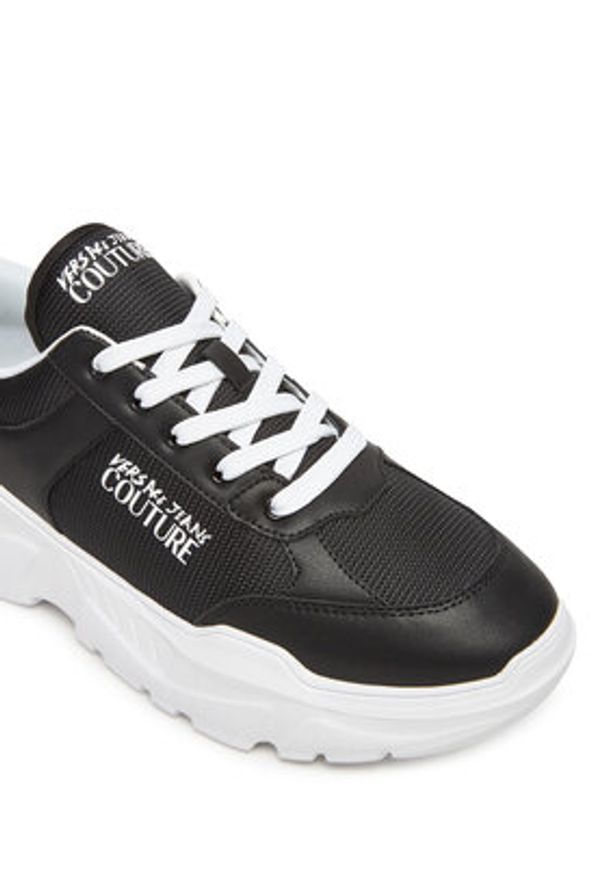 Versace Jeans Couture Sneakersy 78YA3SC1 Czarny. Kolor: czarny. Materiał: skóra