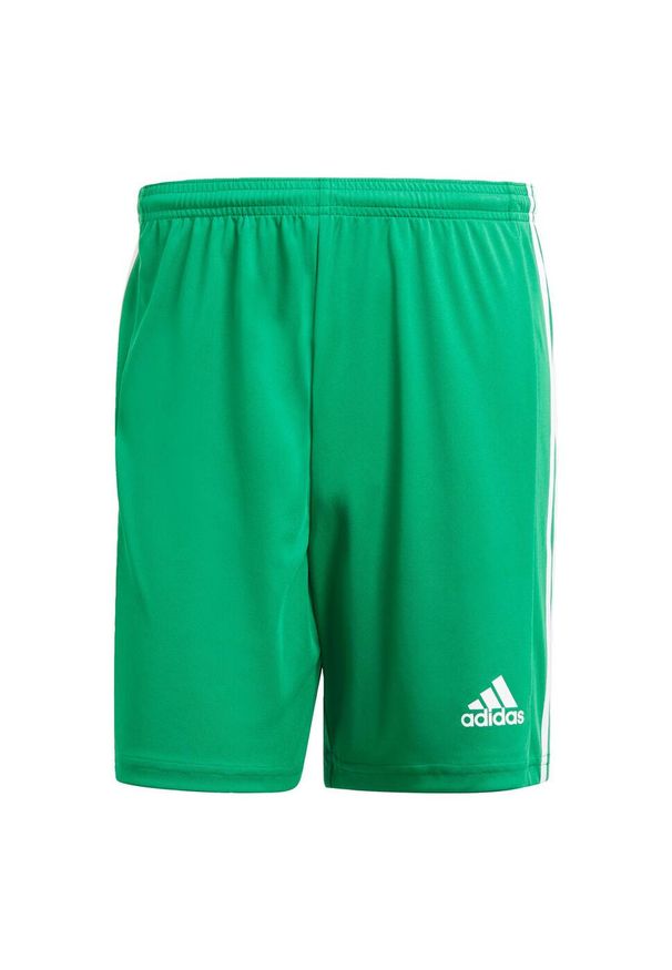 Adidas - Spodenki piłkarskie męskie adidas Squadra 21 Short. Kolor: biały, zielony, wielokolorowy. Materiał: poliester. Sport: piłka nożna