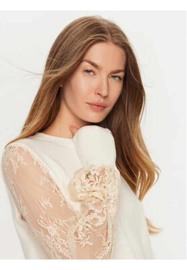 ViCOLO Sweter 77064S Écru Regular Fit. Materiał: syntetyk