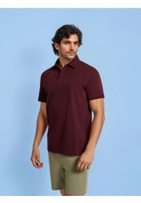 Sinsay - Koszulka polo - bordowy. Typ kołnierza: polo. Kolor: czerwony #1