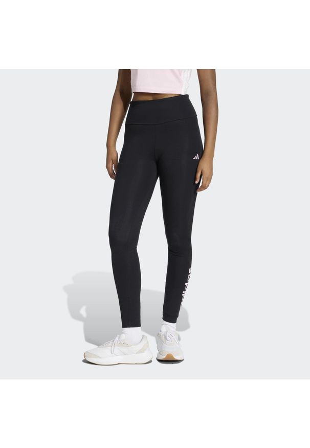 Adidas - Legginsy fitness damskie ADIDAS. Kolor: czarny. Materiał: materiał, skóra. Sport: fitness
