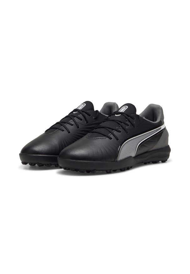 Puma - Młodzieżowe buty piłkarskie KING MATCH TT PUMA Black White Cool Dark Gray. Kolor: czarny, szary, biały, wielokolorowy. Sport: piłka nożna