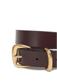 Calvin Klein Pasek Damski Sarah 2 Piece Logo Buckle Belt LV04K7012G Brązowy. Kolor: brązowy. Materiał: skóra
